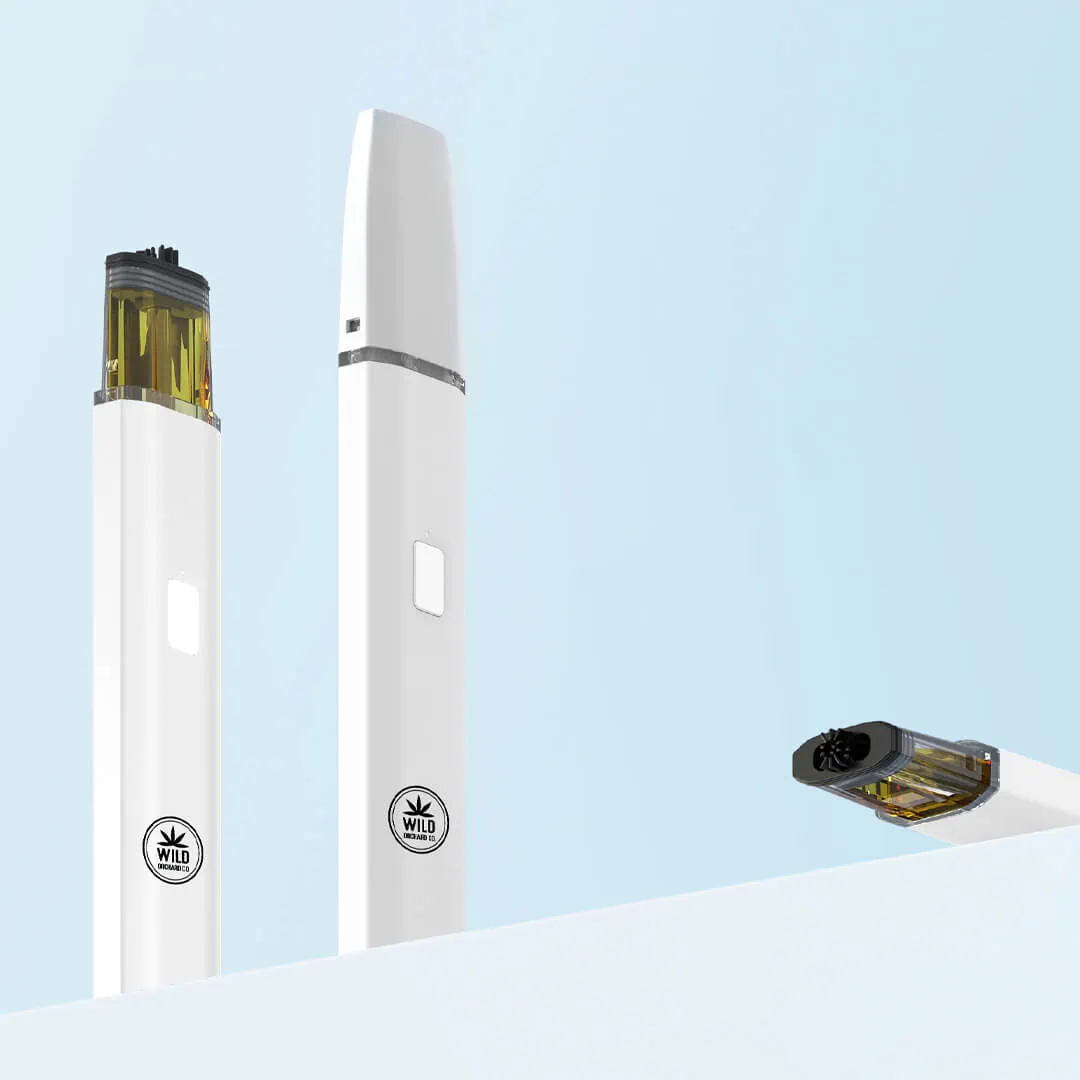 A white e - cigarette and a white e - cigarette next to each other.