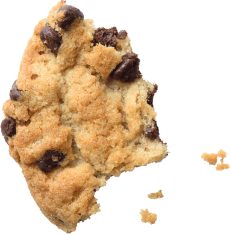 A Delta 8 chocolate chip cookie with a bite taken out of it.